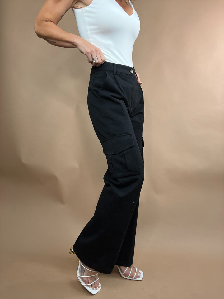 Justina Black Cargo Pants