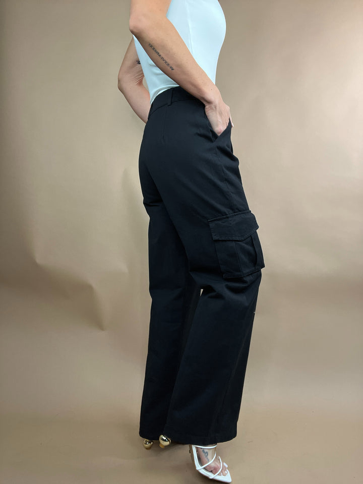 Justina Black Cargo Pants