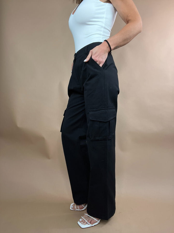 Justina Black Cargo Pants