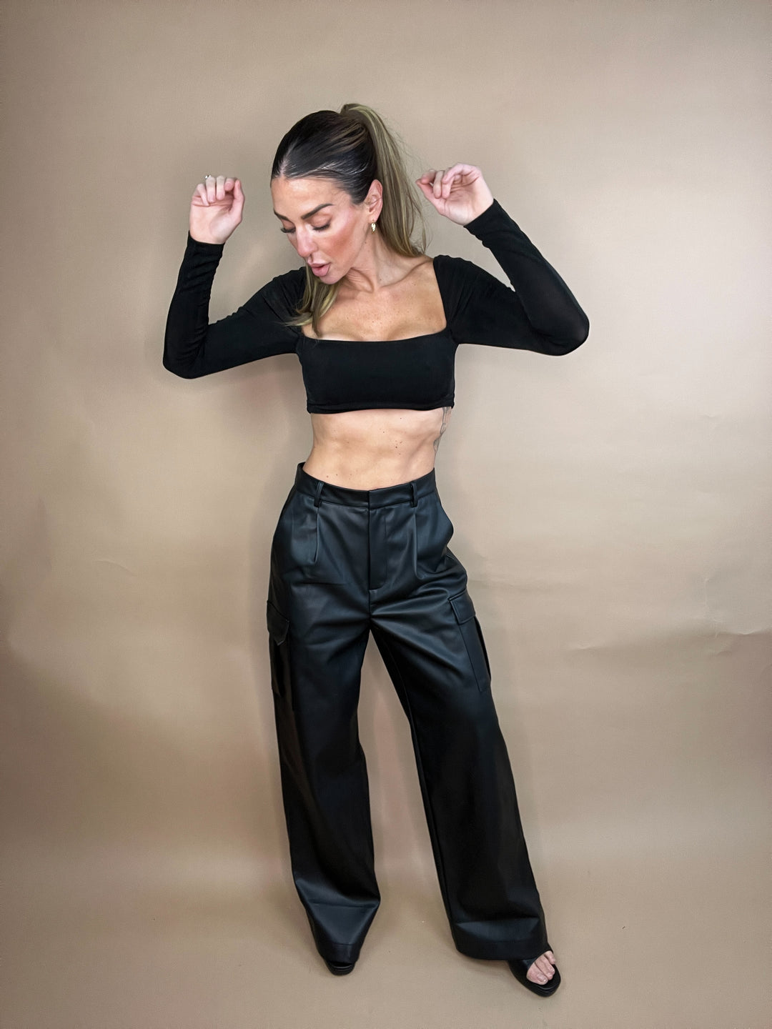 Dash Black Vegan Leather Pants