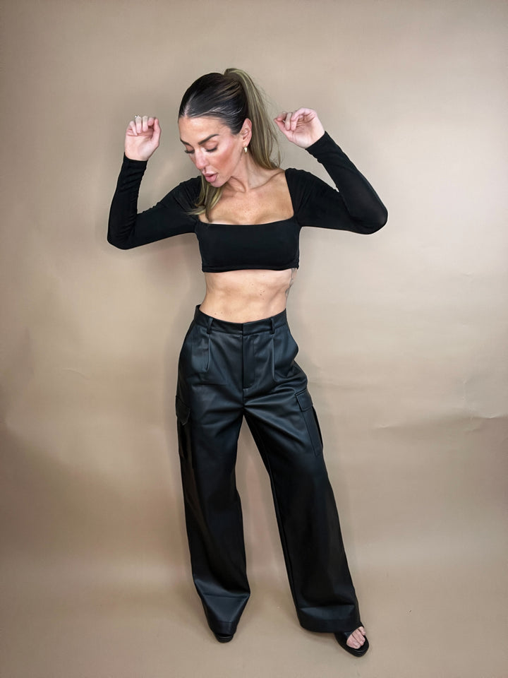 Dash Black Vegan Leather Pants
