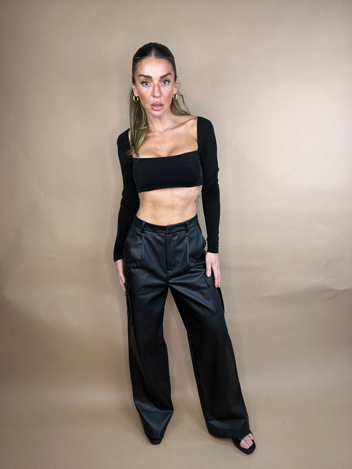 Dash Black Vegan Leather Pants
