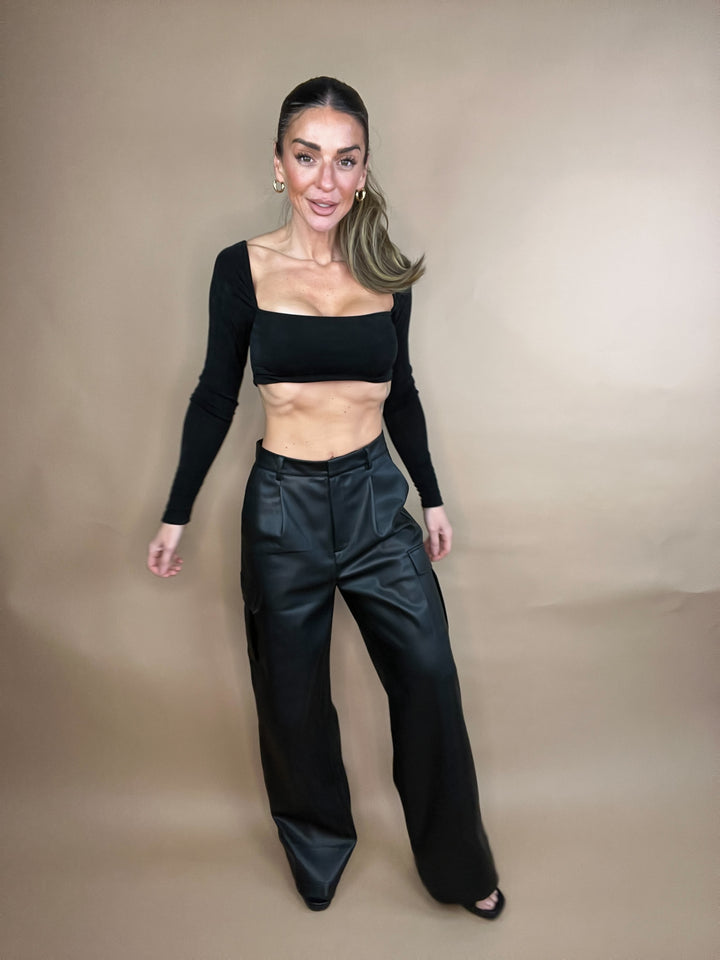 Dash Black Vegan Leather Pants