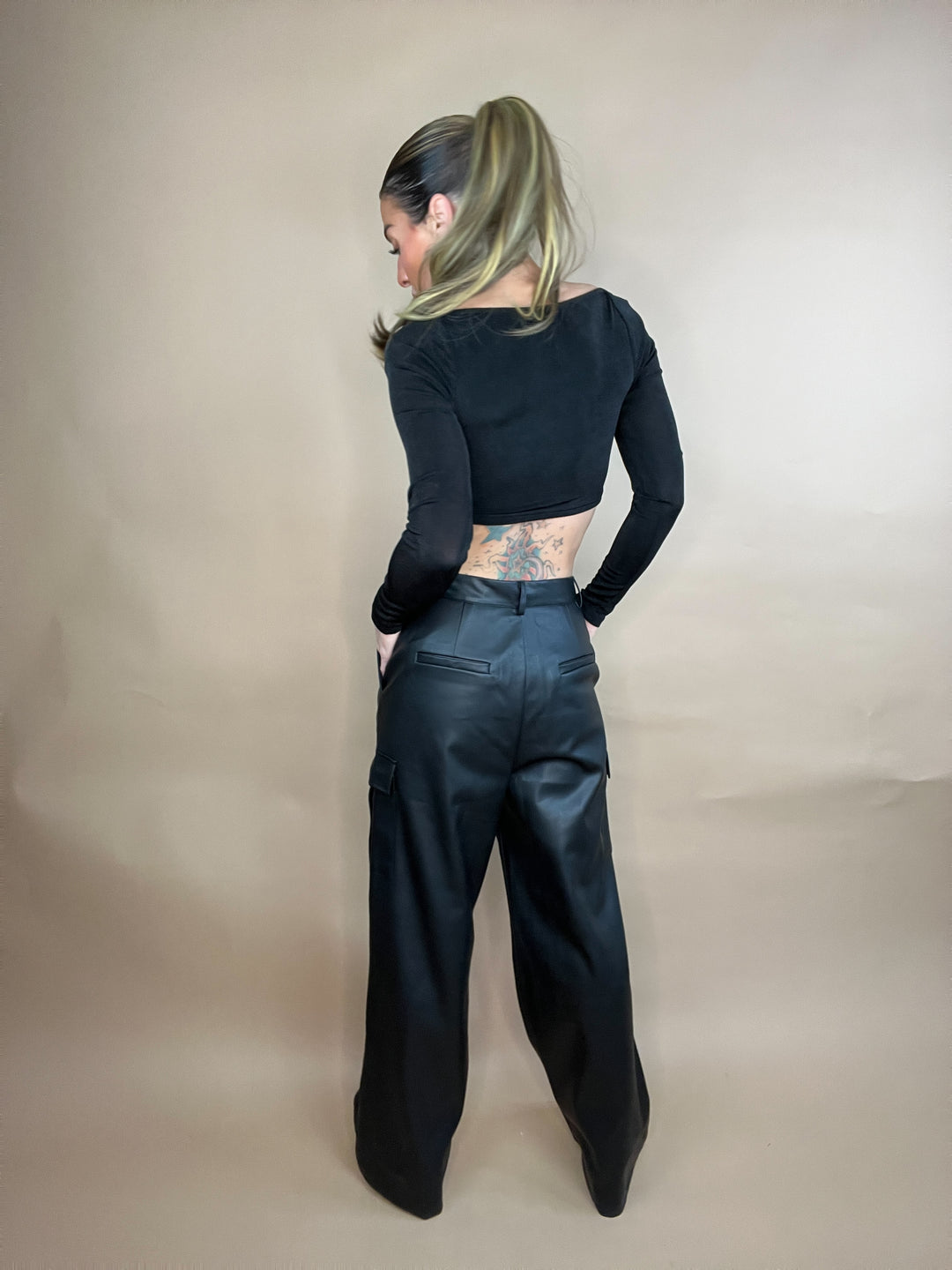 Dash Black Vegan Leather Pants