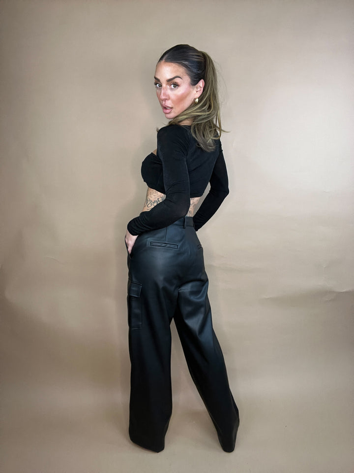 Dash Black Vegan Leather Pants