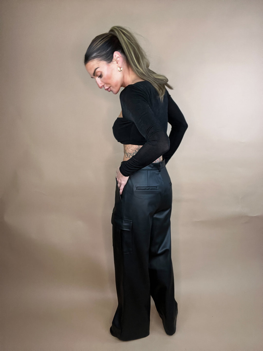 Dash Black Vegan Leather Pants