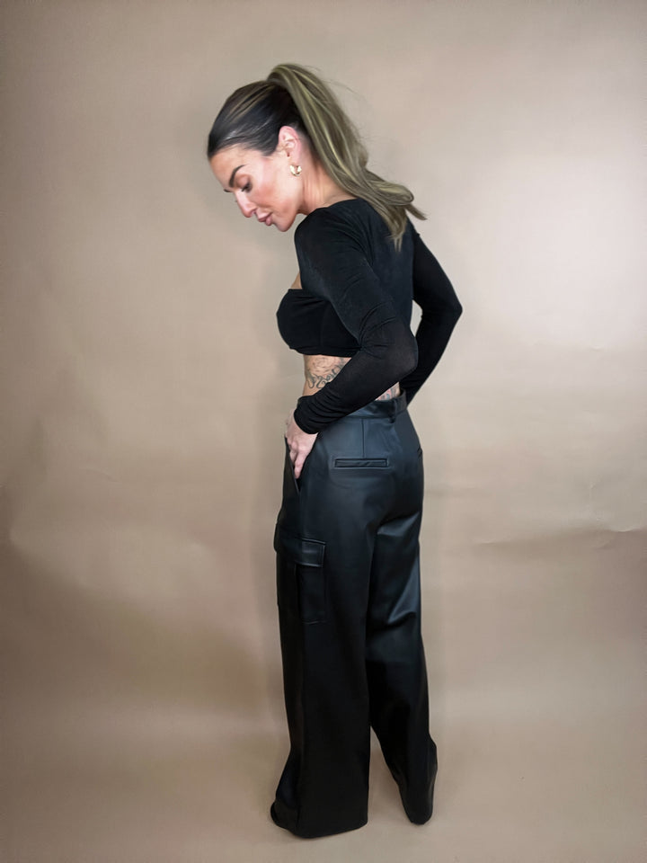Dash Black Vegan Leather Pants