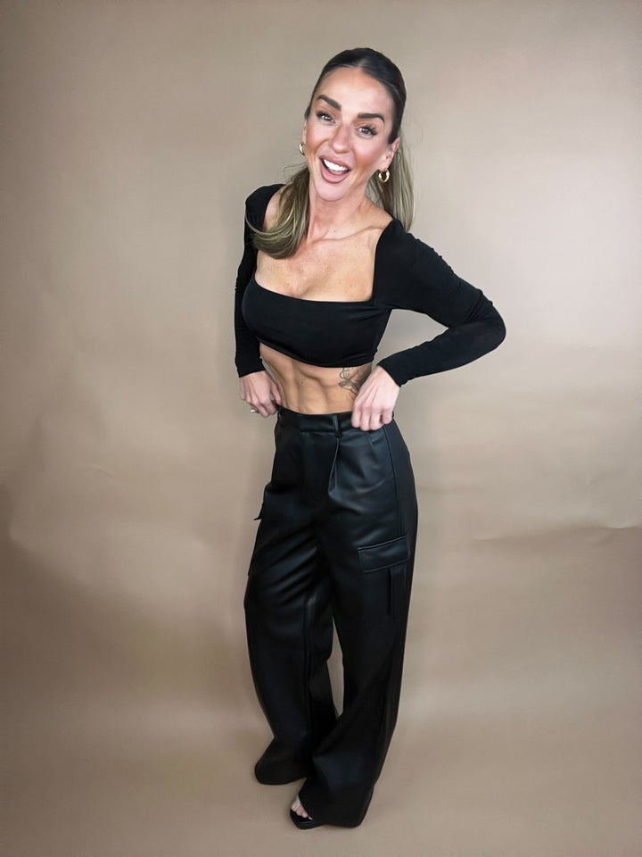 Dash Black Vegan Leather Pants