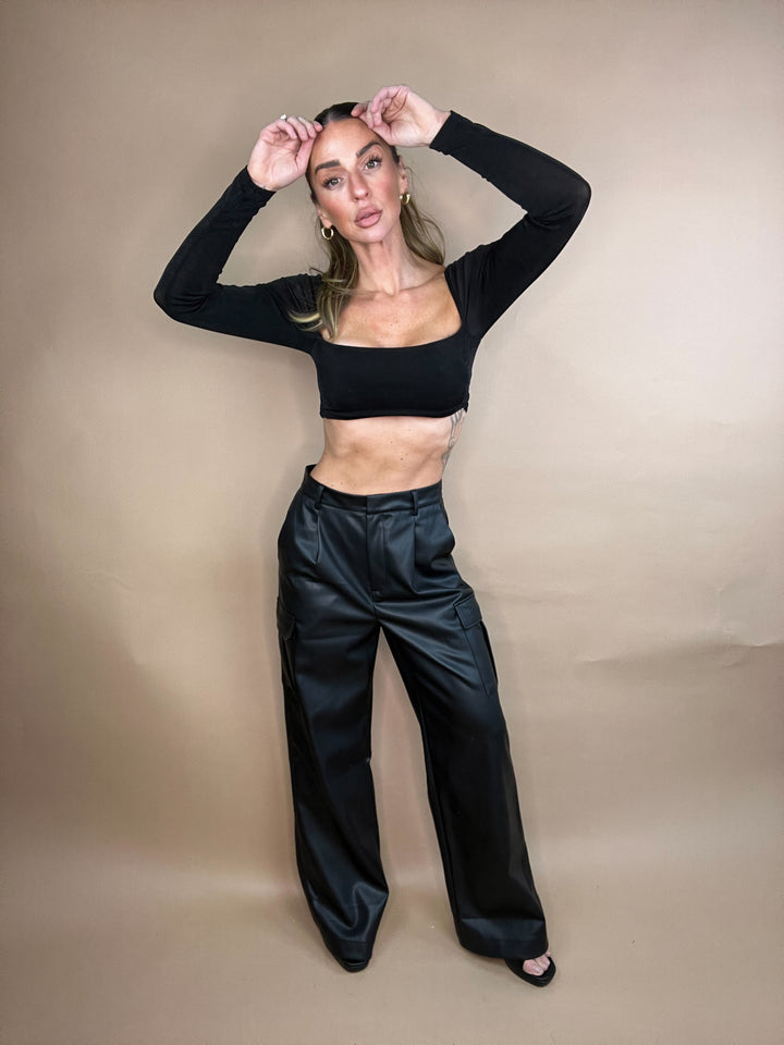 Dash Black Vegan Leather Pants