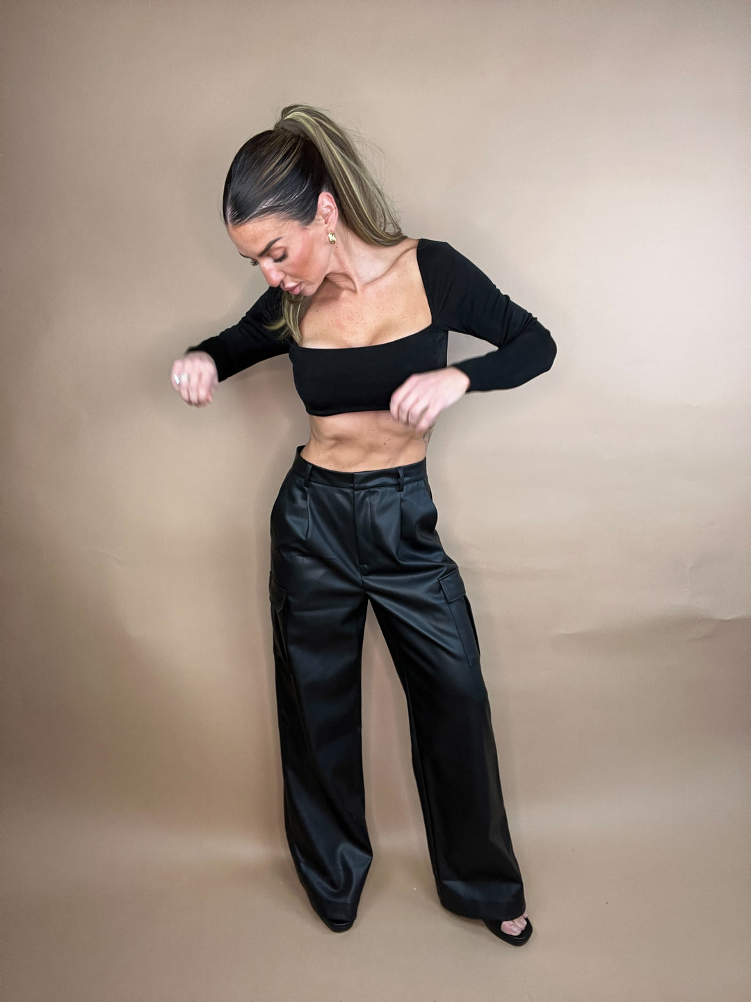 Dash Black Vegan Leather Pants