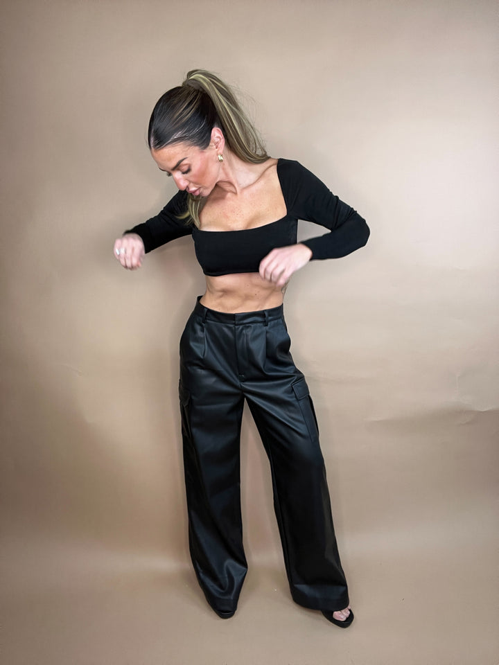 Dash Black Vegan Leather Pants