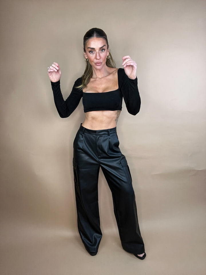 Dash Black Vegan Leather Pants