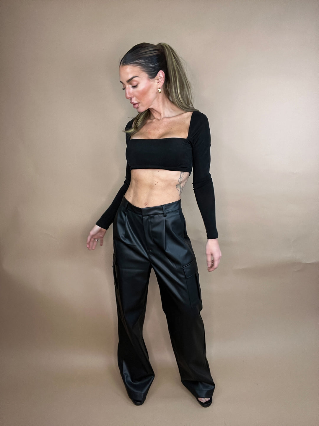 Dash Black Vegan Leather Pants