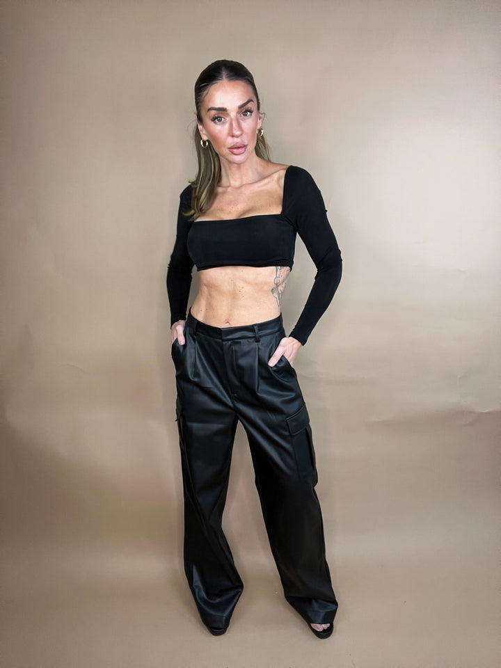 Dash Black Vegan Leather Pants