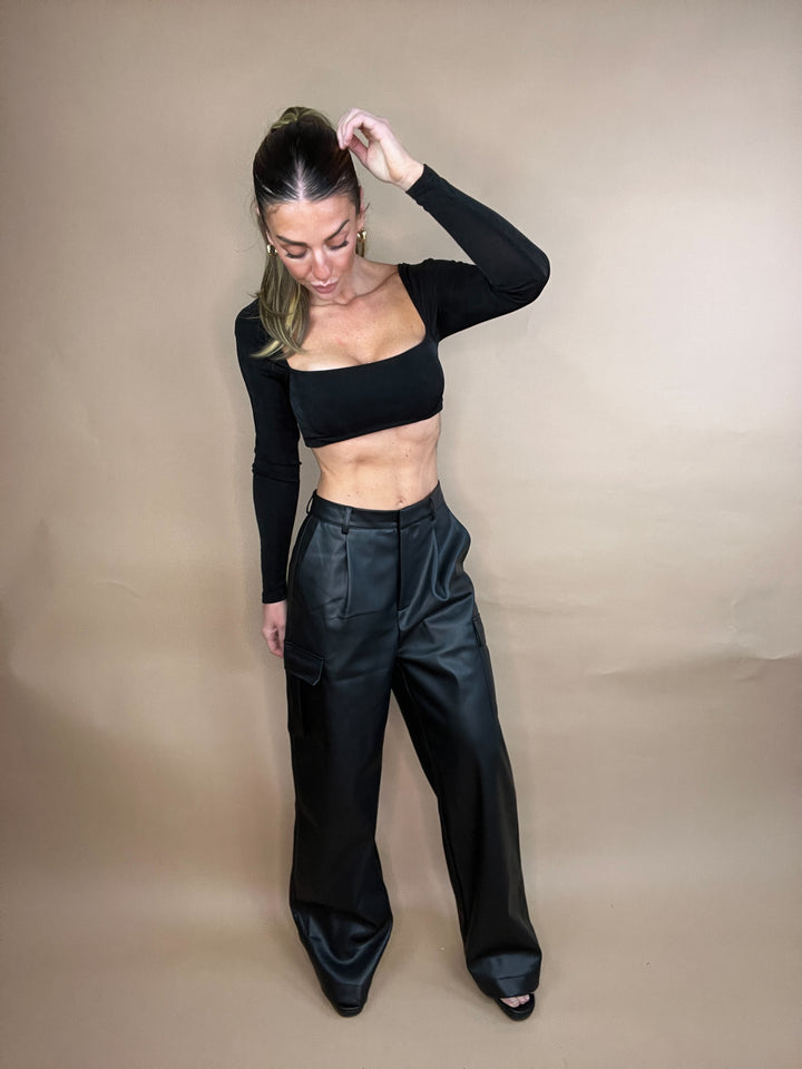 Dash Black Vegan Leather Pants