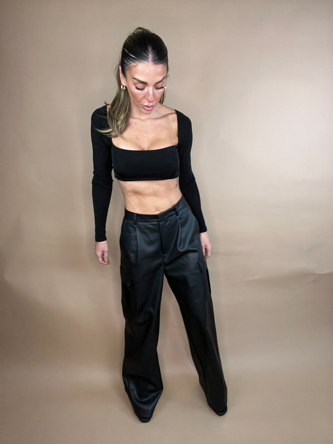 Dash Black Vegan Leather Pants