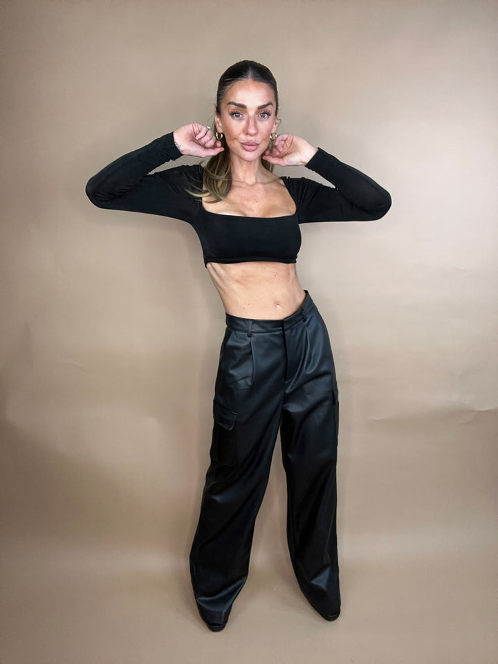 Dash Black Vegan Leather Pants