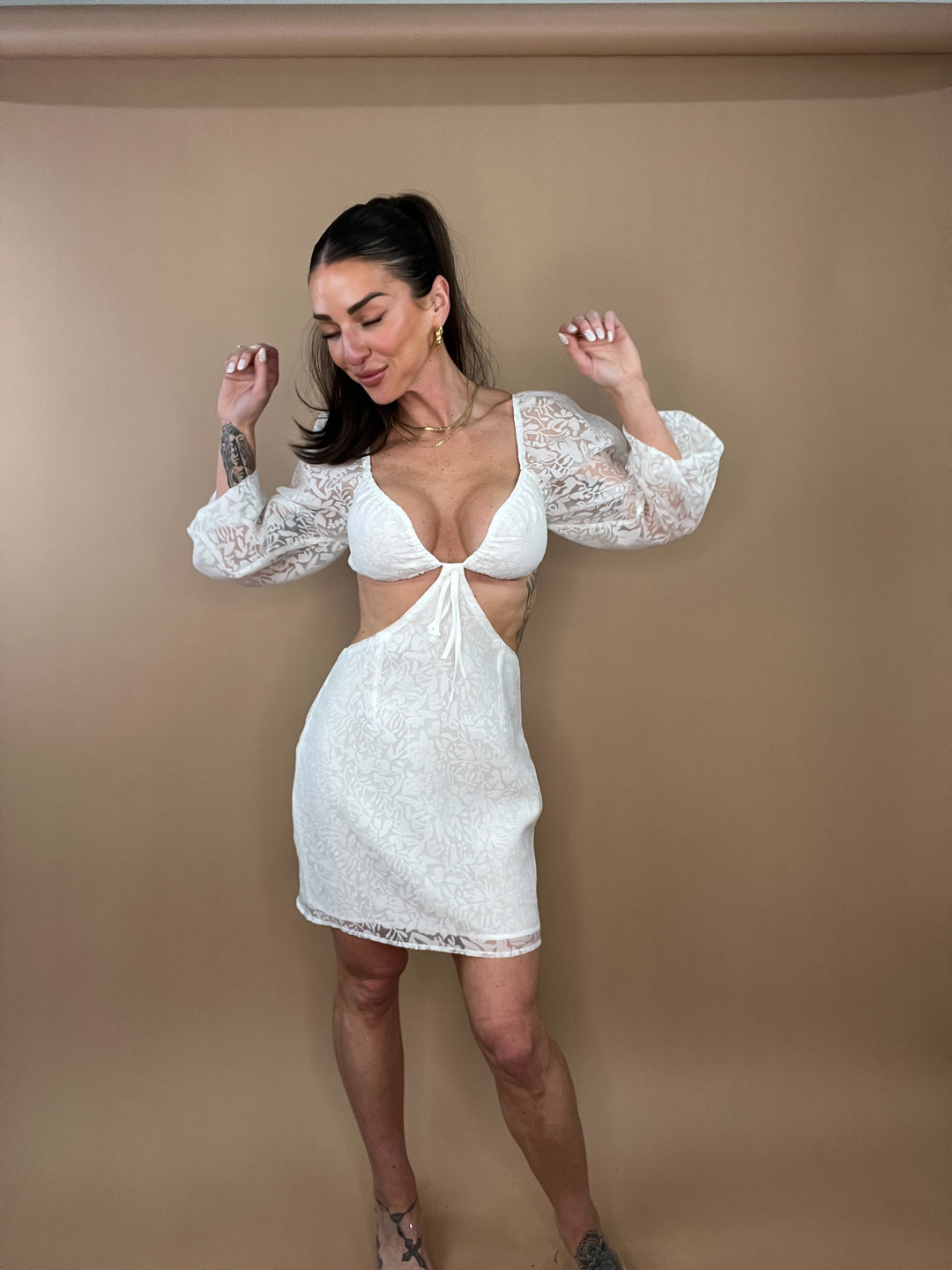 Cora Lace Cutout Mini Dress