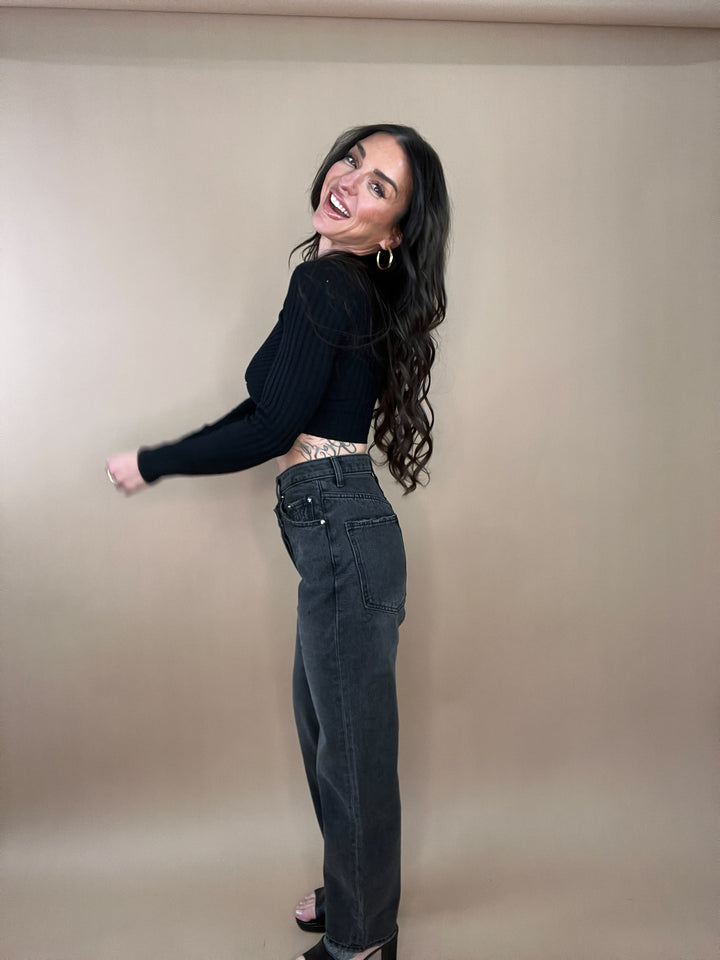 Run Free Asymmetrical Denim in Black