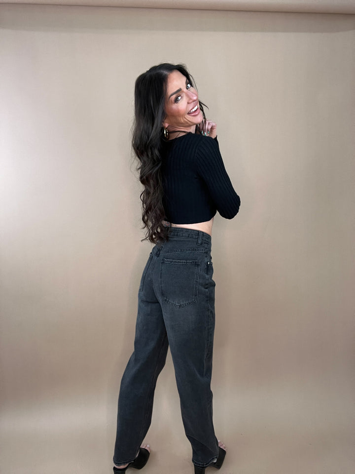 Run Free Asymmetrical Denim in Black