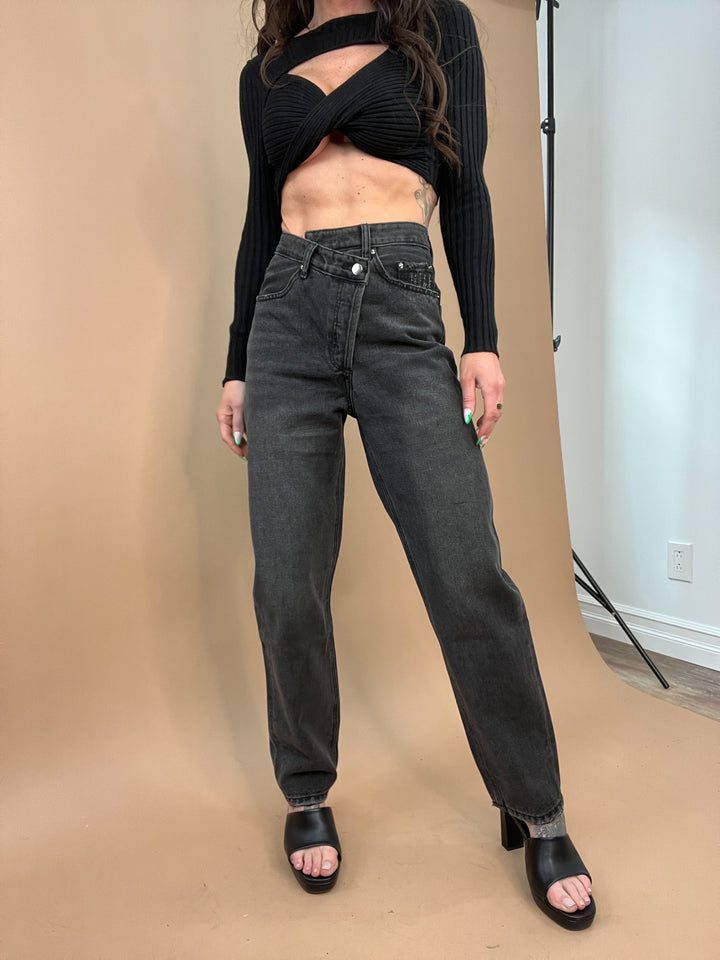 Run Free Asymmetrical Denim in Black
