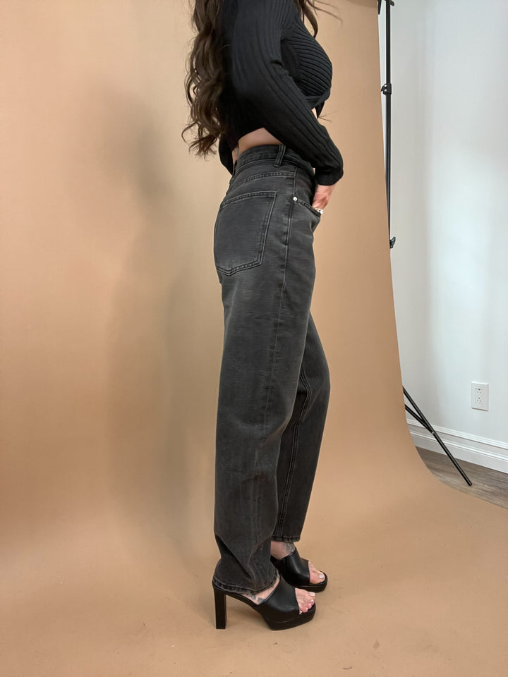 Run Free Asymmetrical Denim in Black