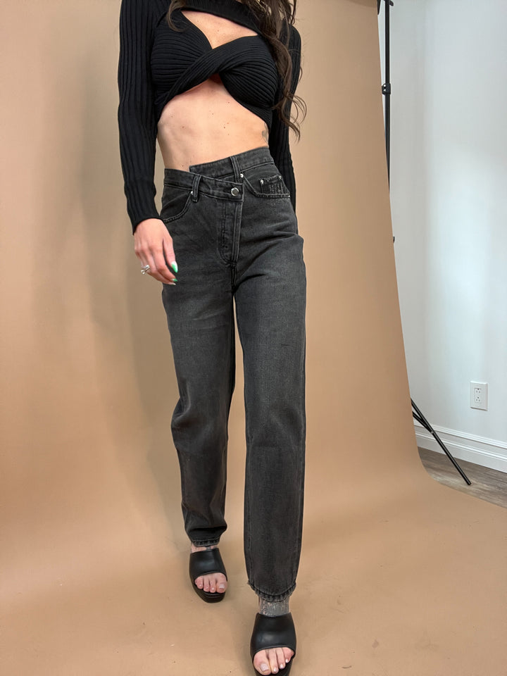Run Free Asymmetrical Denim in Black